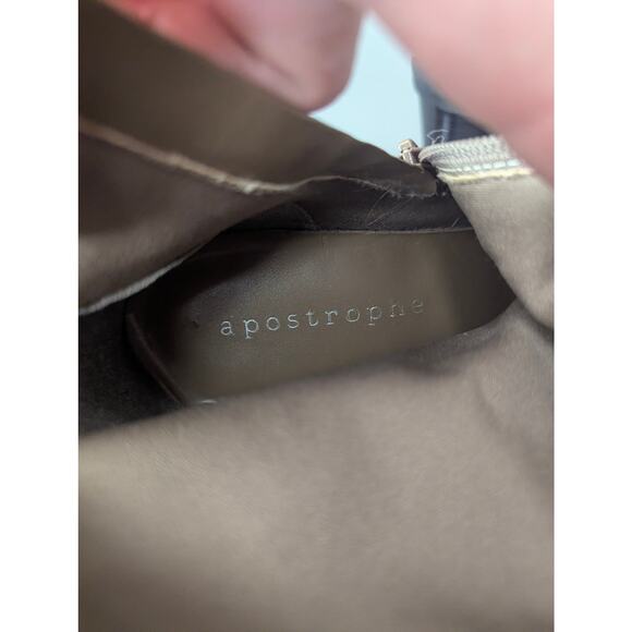 apostrophe Naomi women's beige fabric pointed toe ankle boot with a side zipper - Picture 8 of 8